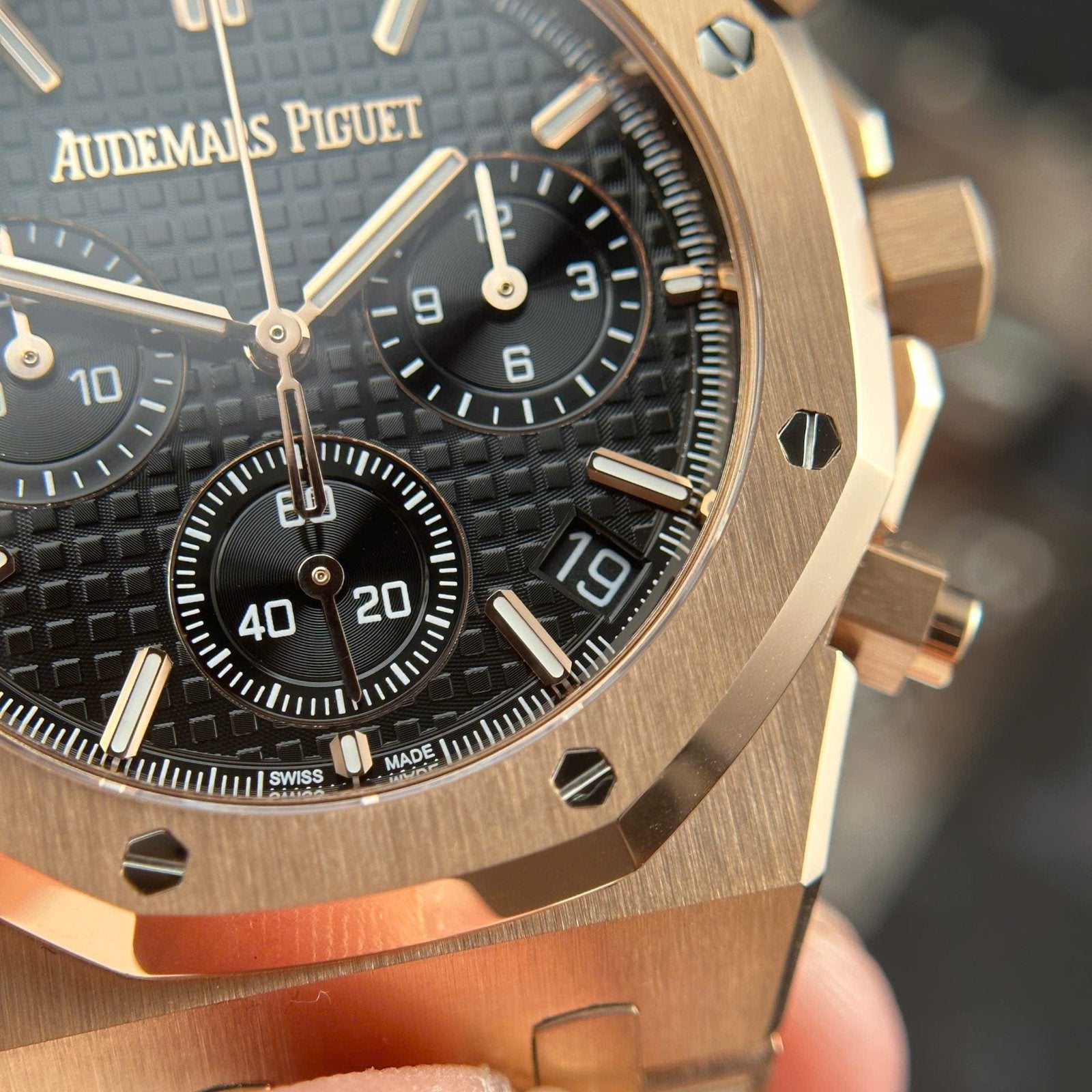 Audemars Piguet Watch Royal Oak 26240 Rose Gold Dial Black 41mm