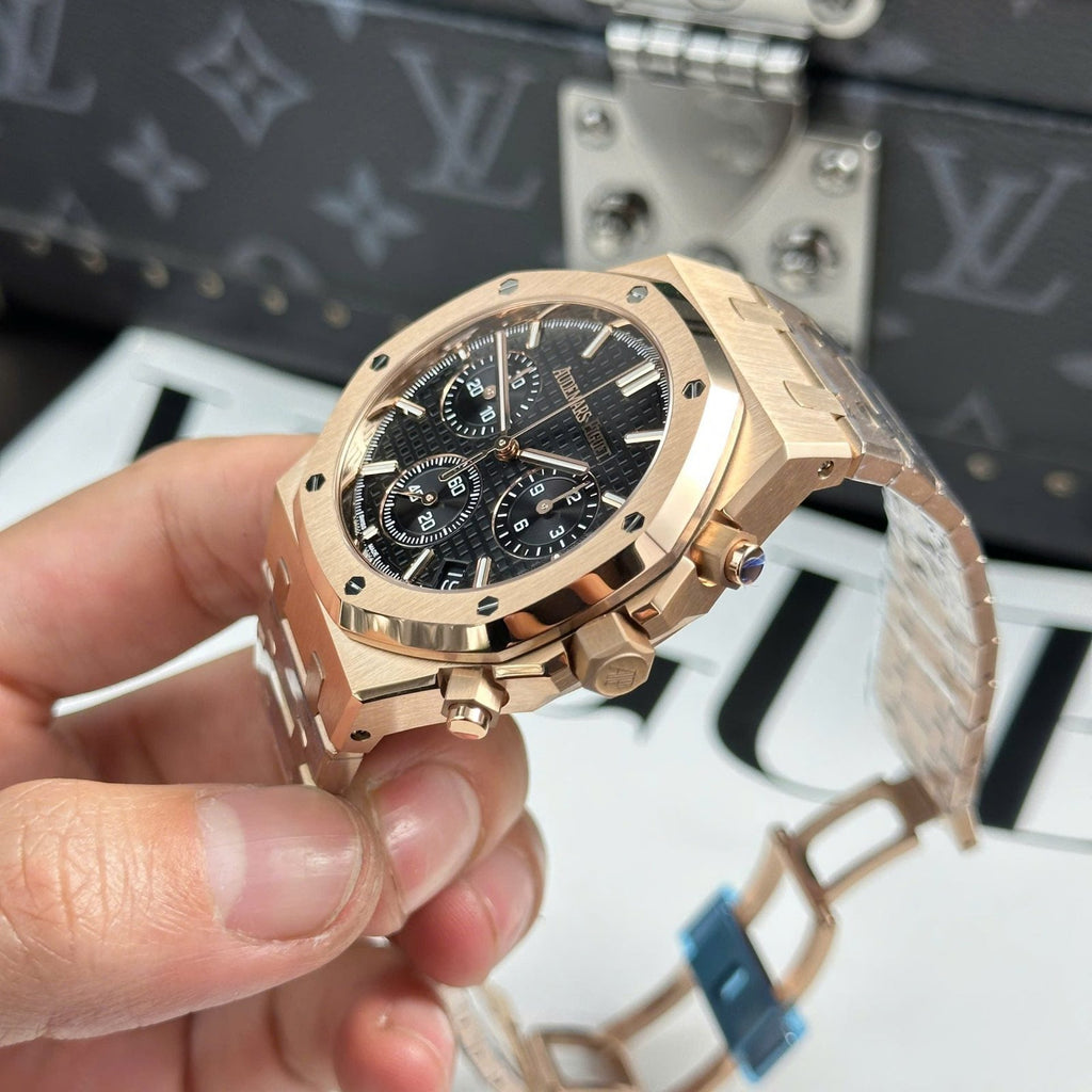 Audemars Piguet Watch Royal Oak 26240 Rose Gold Dial Black 41mm