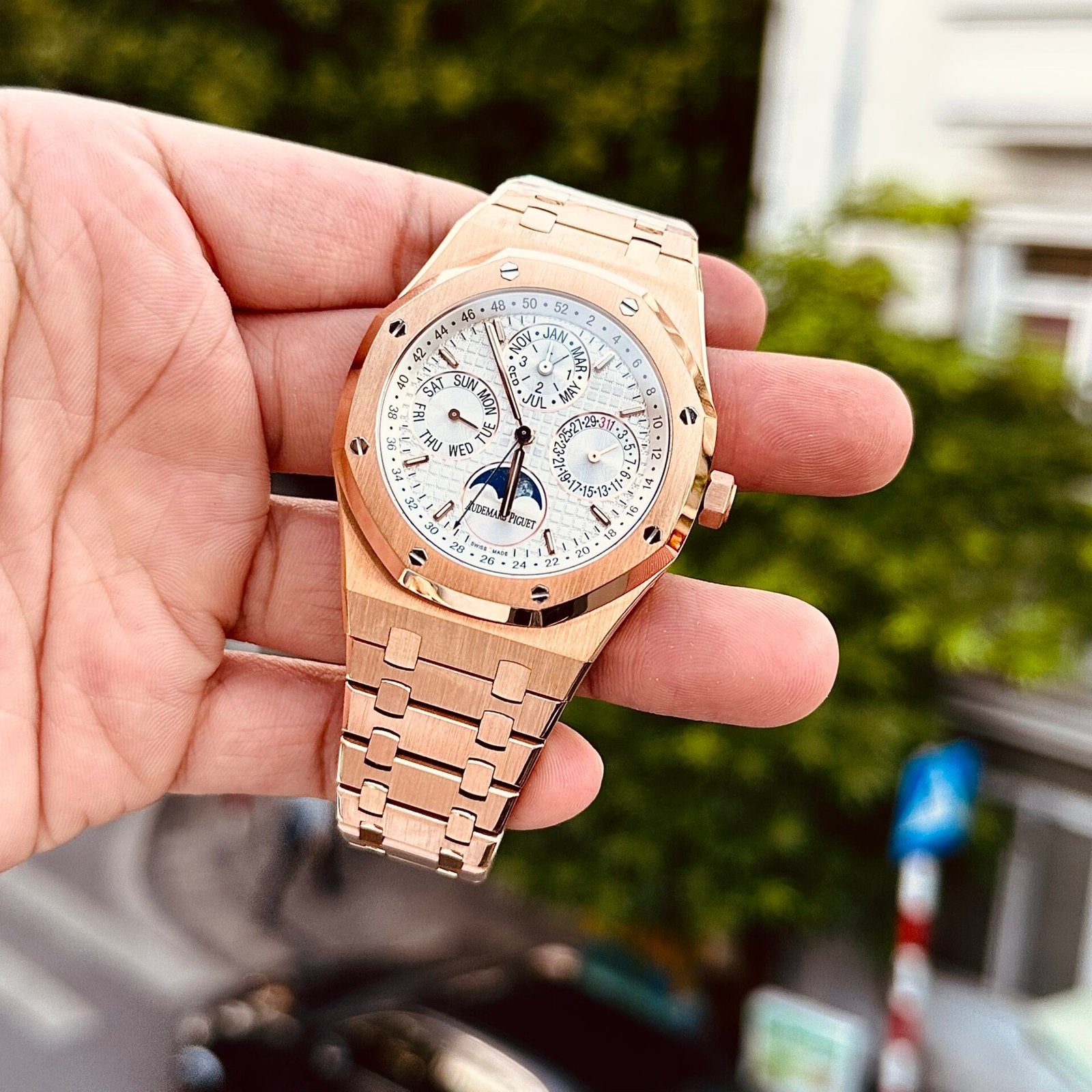 Audemars Piguet Royal Oak 26574OR White Dial Watch 41mm