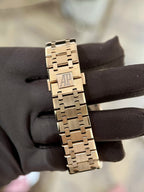 Audemars Piguet Royal Oak 26574OR Rose Gold Watch Blue Dial 41mm