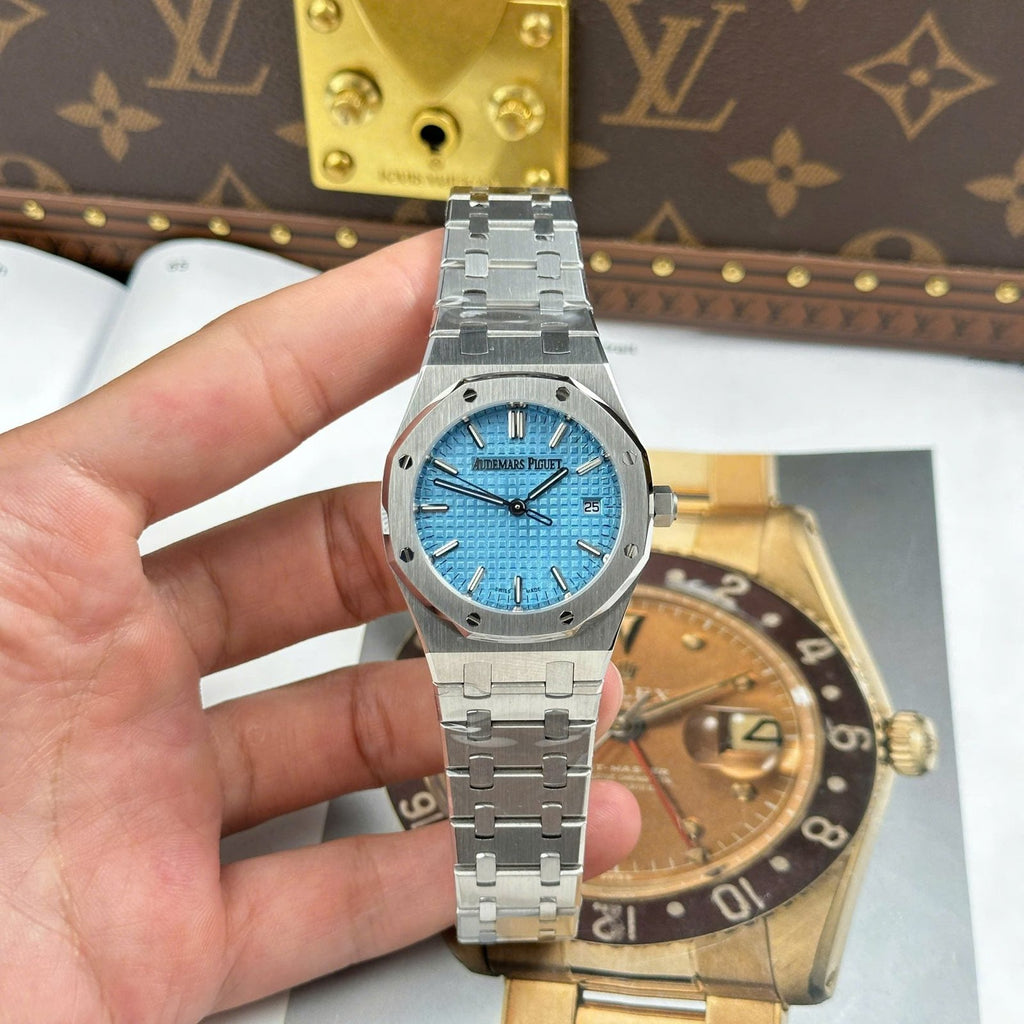 Audemars Piguet Royal Oak 77450 Watch Tiffany Dial Metal Wire 34mm