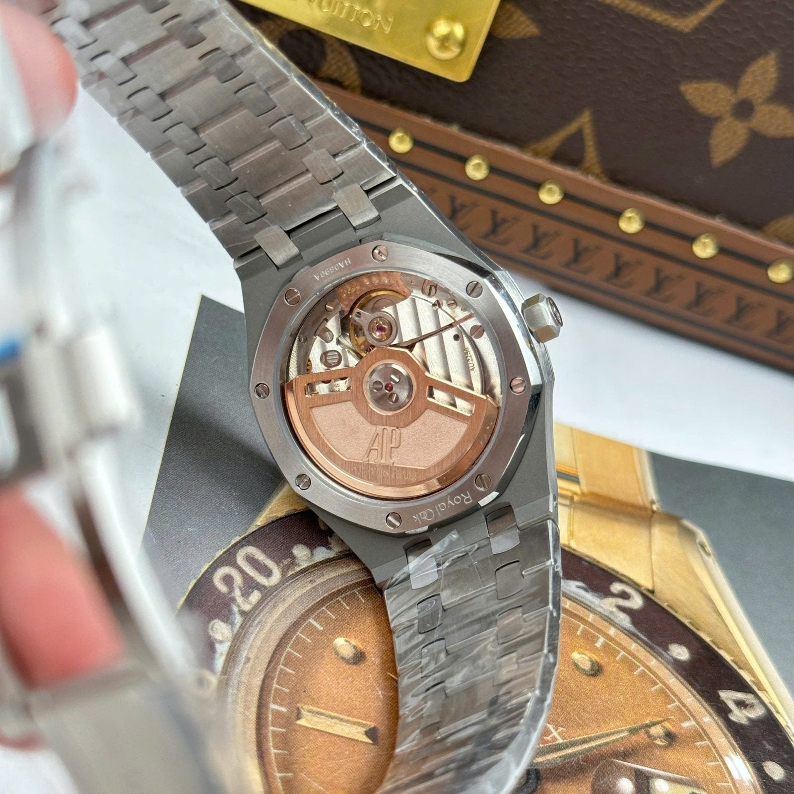 Audemars Piguet Royal Oak 77450 Watch Tiffany Dial Metal Wire 34mm