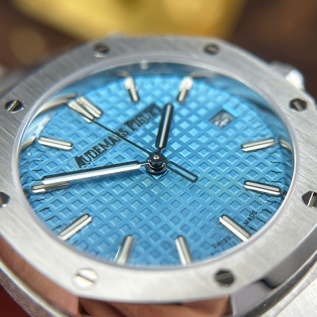 Audemars Piguet Royal Oak 77450 Watch Tiffany Dial Metal Wire 34mm