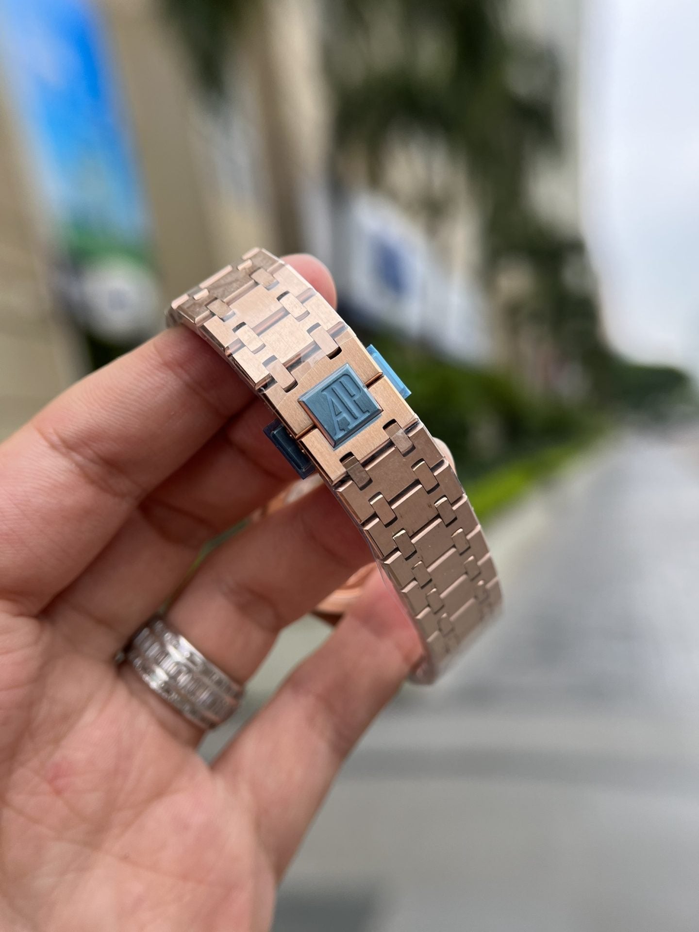 Audemars Piguet Watch Royal Oak Rose Gold White Dial 34mm