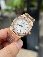 Audemars Piguet Watch Royal Oak Rose Gold White Dial 34mm