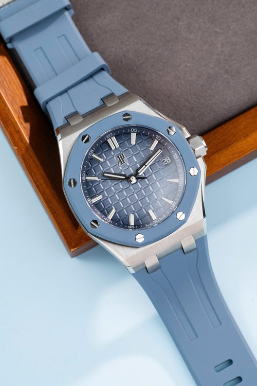 Audemars Piguet Watch Royal Oak Offshore 15605SK Bezel Rubber Bule 43mm