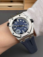 Audemars Piguet Watch Royal Oak Offshore 15720ST Blue Rubber Strap 42mm