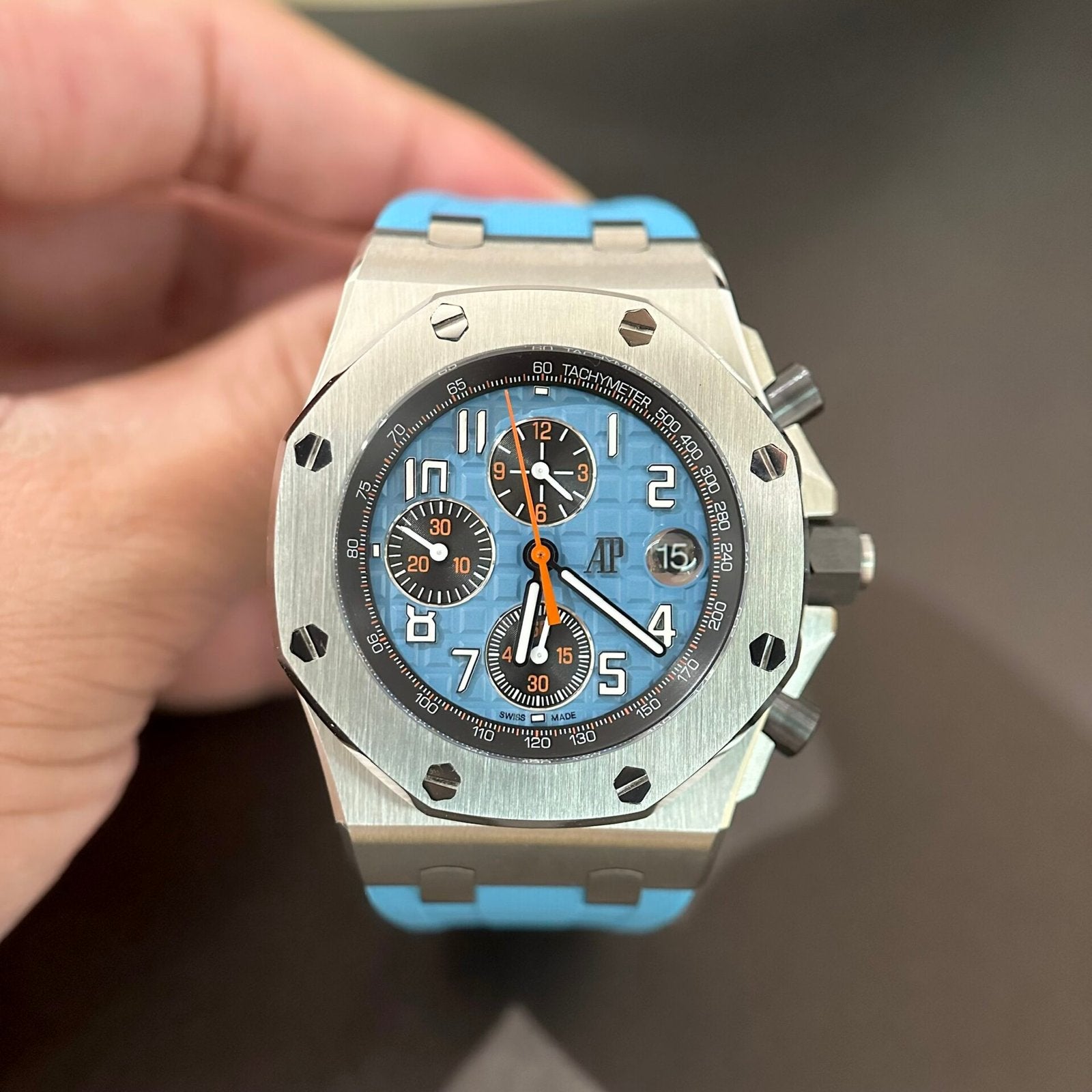 Audemars Piguet Watch Royal Oak Offshore 26238ST Blue Rubber Strap 42mm