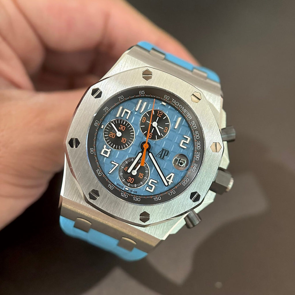 Audemars Piguet Watch Royal Oak Offshore 26238ST Blue Rubber Strap 42mm
