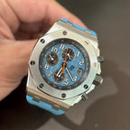 Audemars Piguet Watch Royal Oak Offshore 26238ST Blue Rubber Strap 42mm