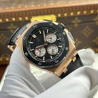 Audemars Piguet Royal Oak Offshore Chronograph 26420 Rose Gold Watch Black Dial 43mm