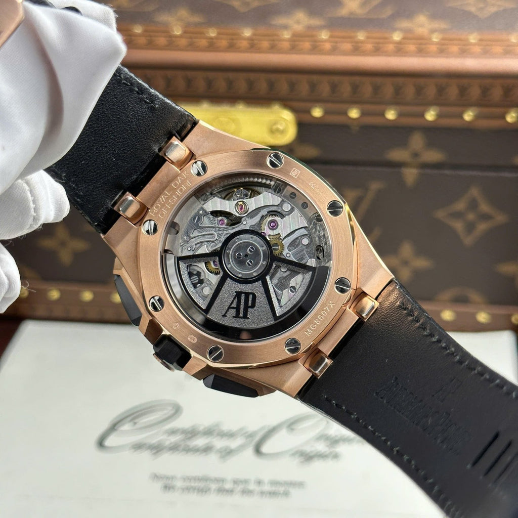 Audemars Piguet Royal Oak Offshore Chronograph 26420 Rose Gold Watch Black Dial 43mm