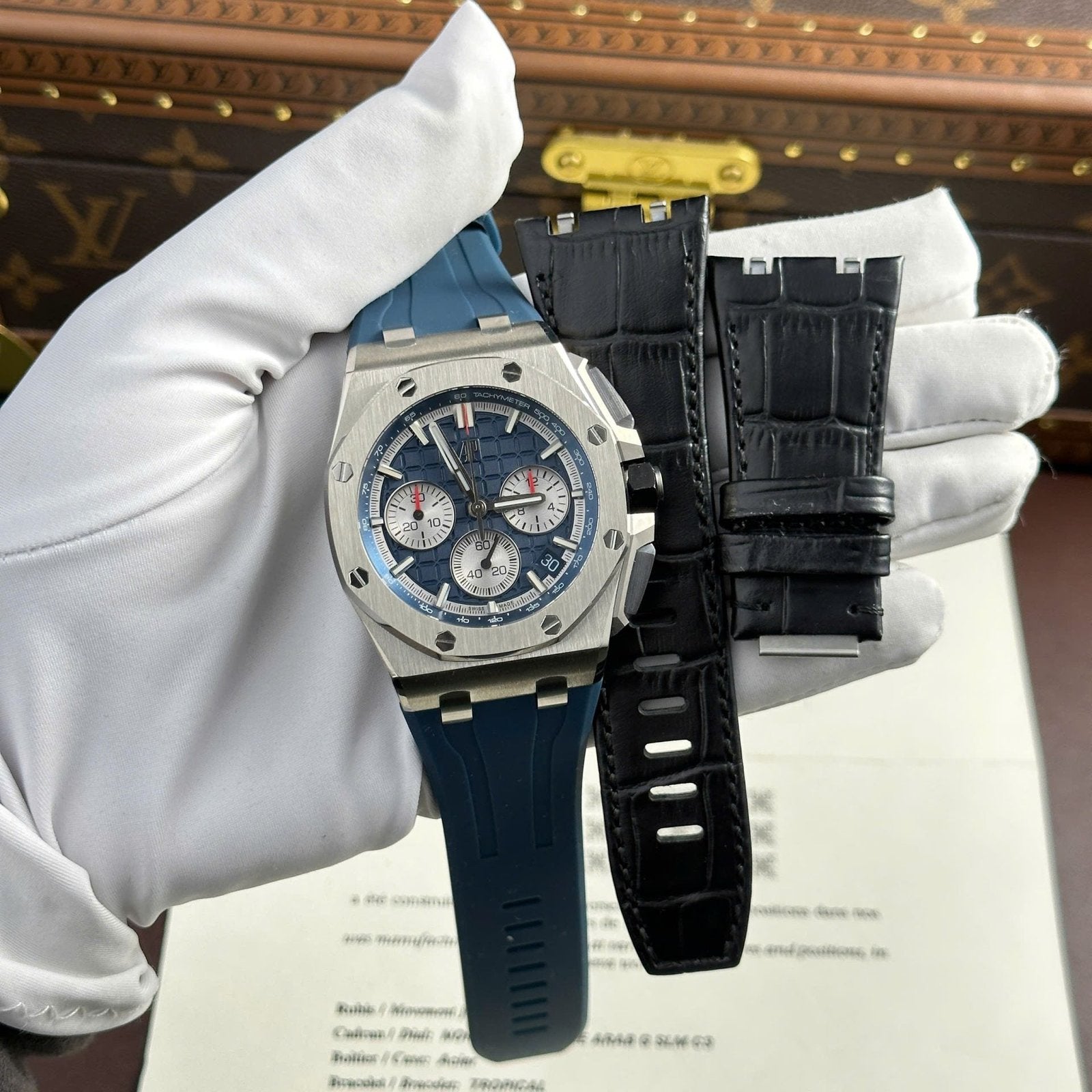 Audemars Piguet Royal Oak Offshore Chronograph 26420 Watch Blue Dial 43mm