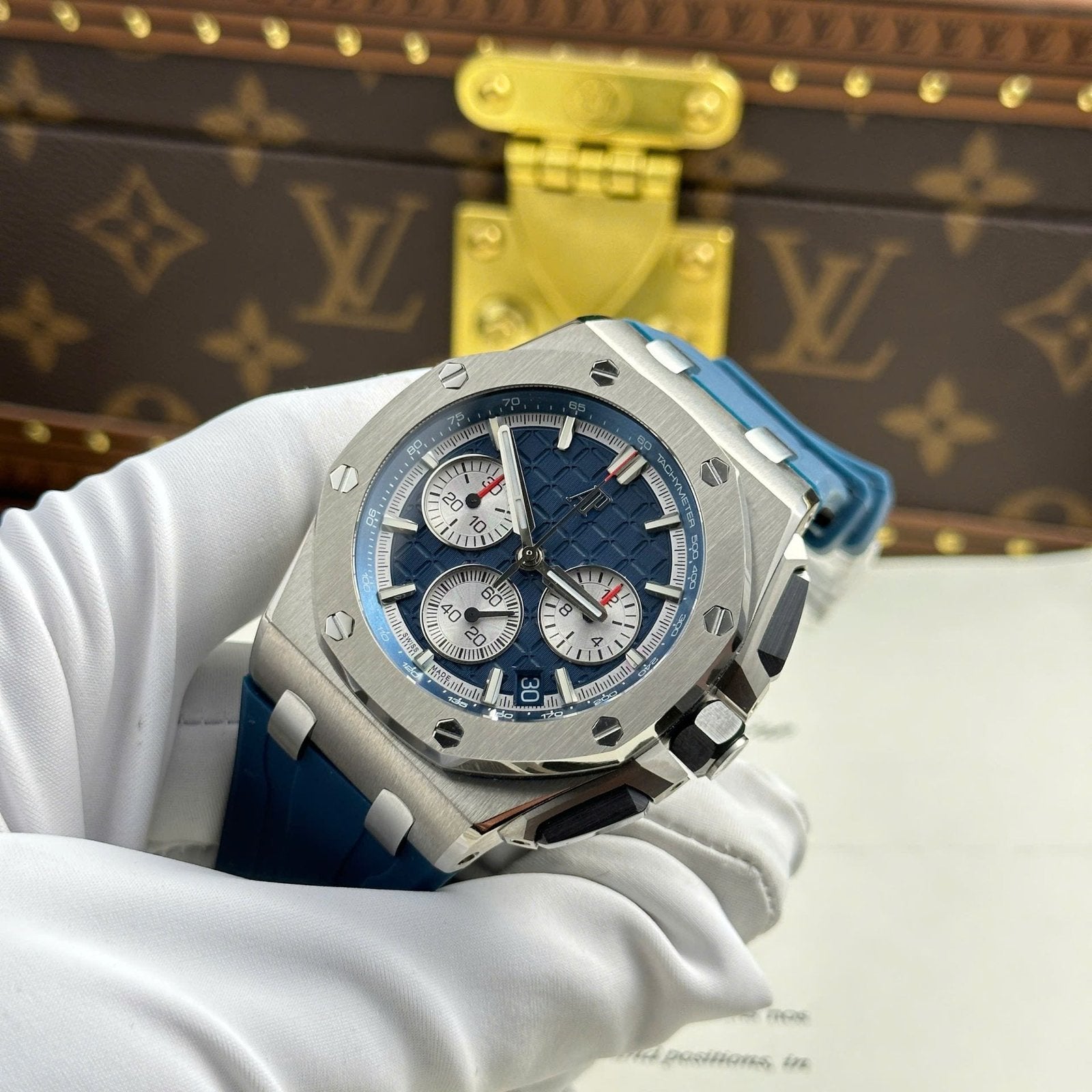 Audemars Piguet Royal Oak Offshore Chronograph 26420 Watch Blue Dial 43mm