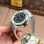Audemars Piguet Royal Oak Offshore Diver 15710 Watch Black Dial Metal Wire 42mm