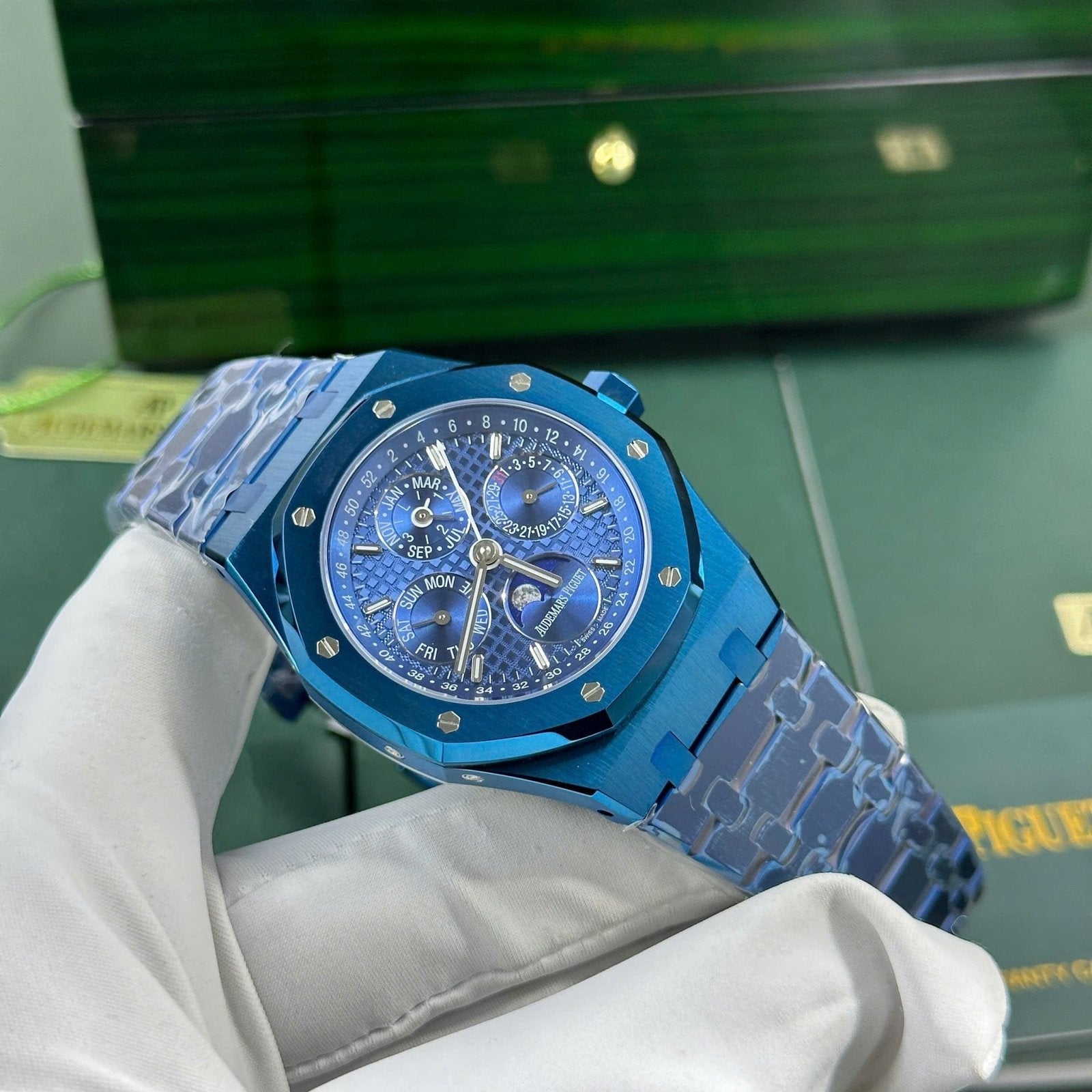 Audemars Piguet Royal Oak Perpetual Calendar 26579CS Watch Blue 41mm