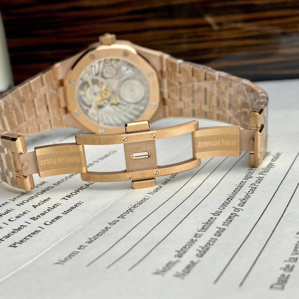 Audemars Piguet Watch Royal Oak Tourbillon Rose Gold 26522OR Dial Blue 41mm