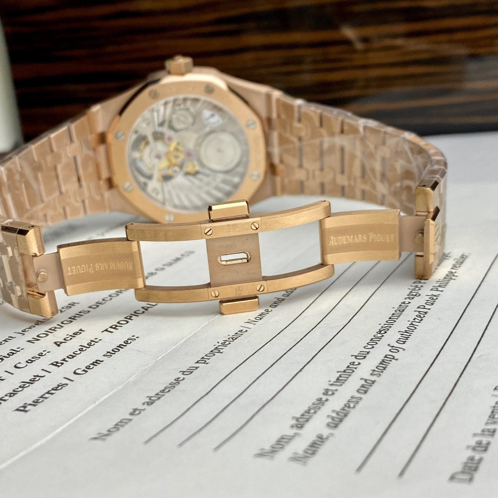 Audemars Piguet Watch Royal Oak Tourbillon Rose Gold 26522OR Dial Blue 41mm