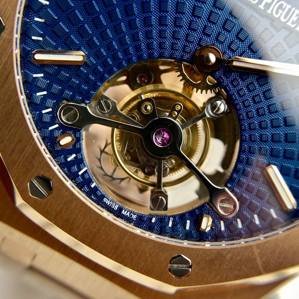 Audemars Piguet Watch Royal Oak Tourbillon Rose Gold 26522OR Dial Blue 41mm