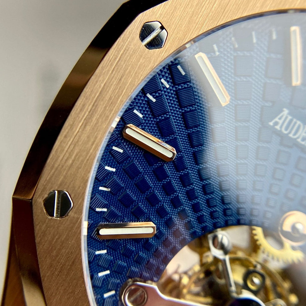 Audemars Piguet Watch Royal Oak Tourbillon Rose Gold 26522OR Dial Blue 41mm