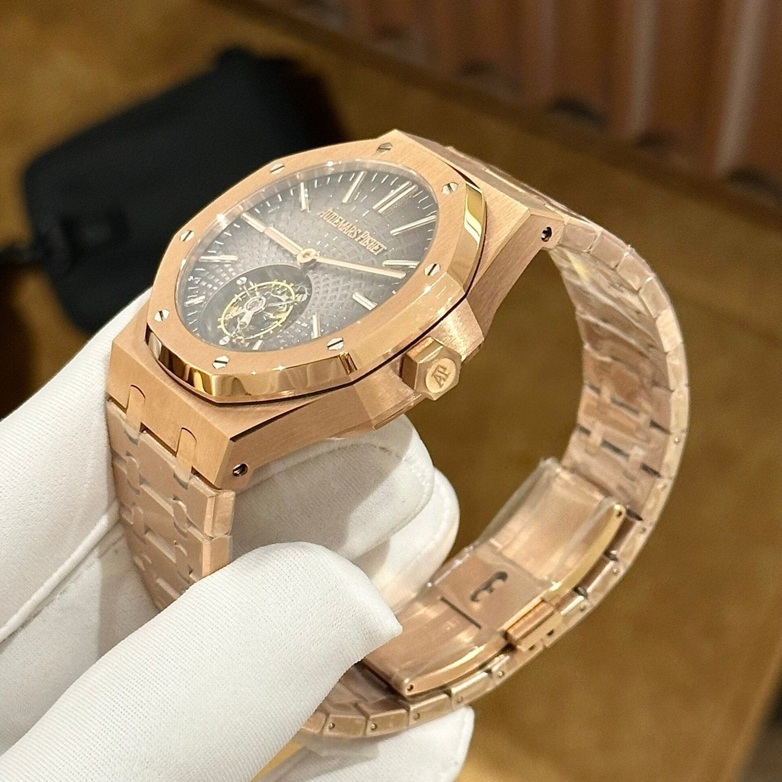 Audemars Piguet Watch Royal Oak Tourbillon Rose Gold 41mm
