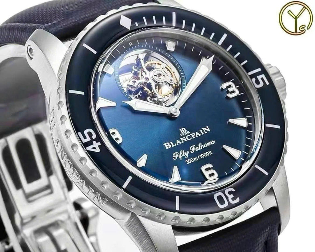Blancpain Fifty Fathoms Tourbillon 8 Jours Watch Blue Dial 45mm