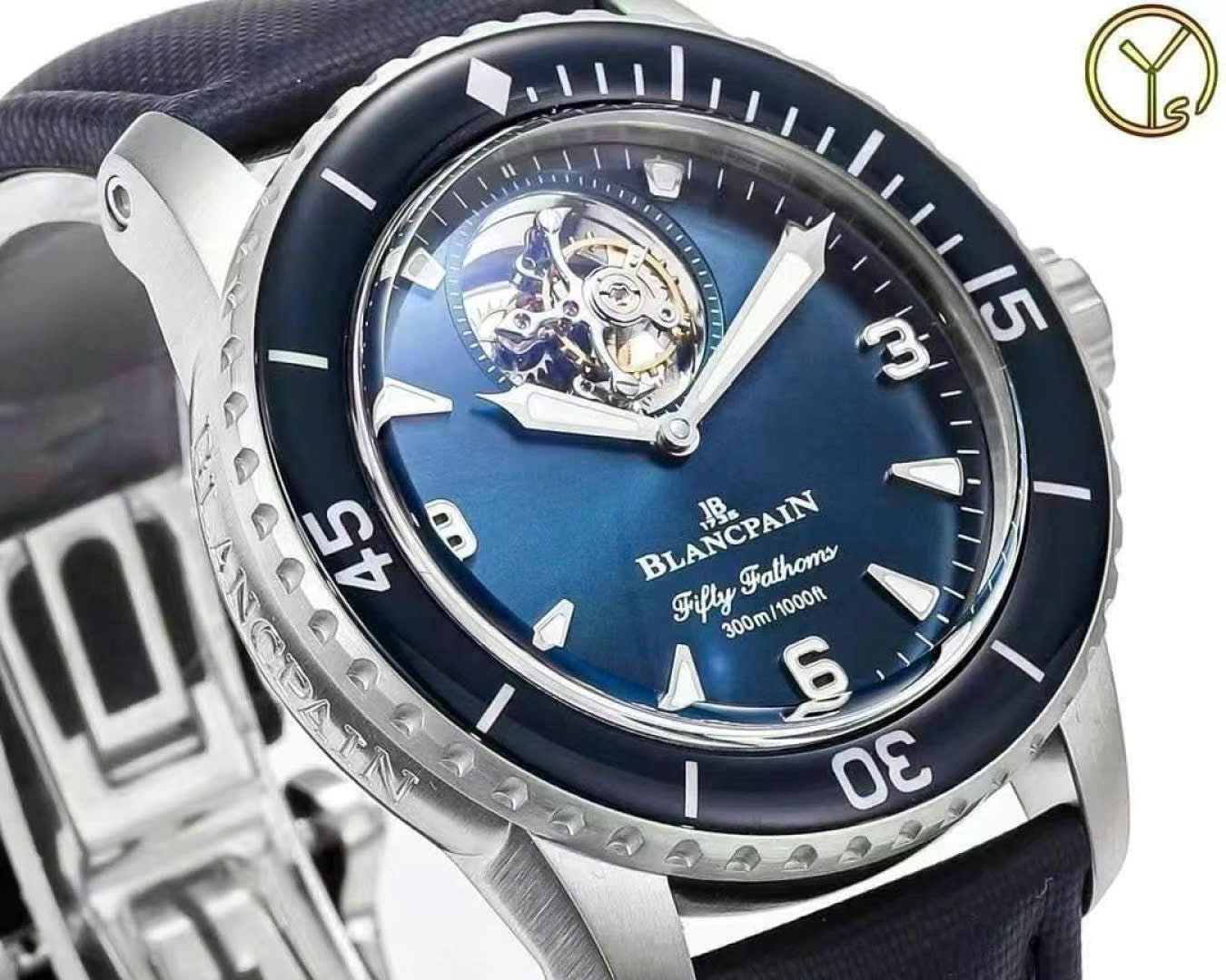 Blancpain Fifty Fathoms Tourbillon 8 Jours Watch Blue Dial 45mm