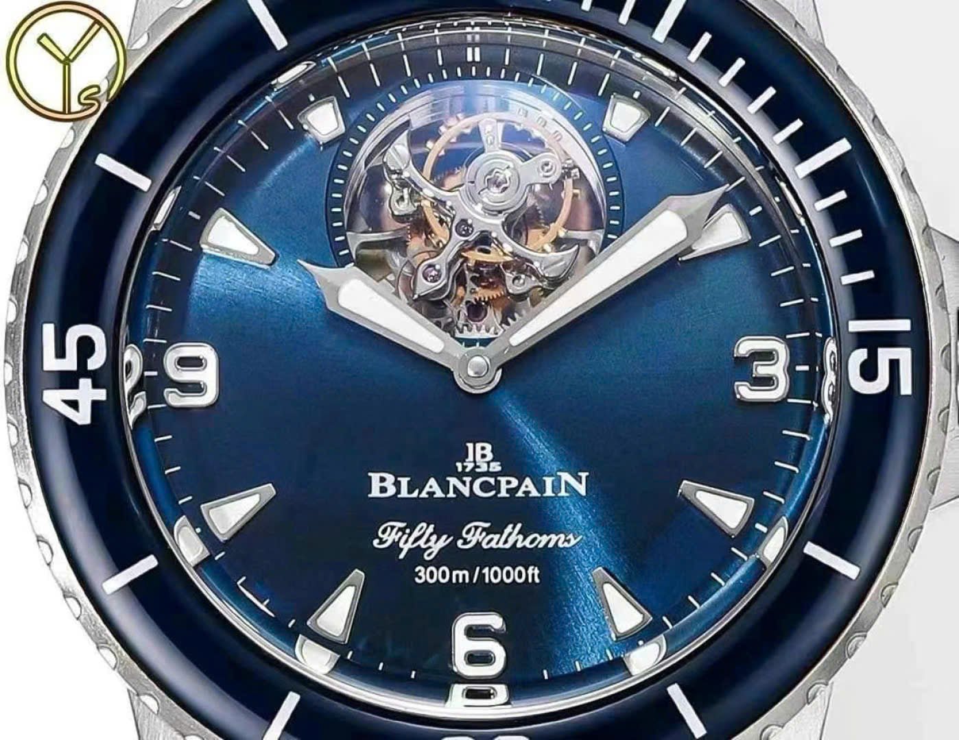 Blancpain Fifty Fathoms Tourbillon 8 Jours Watch Blue Dial 45mm