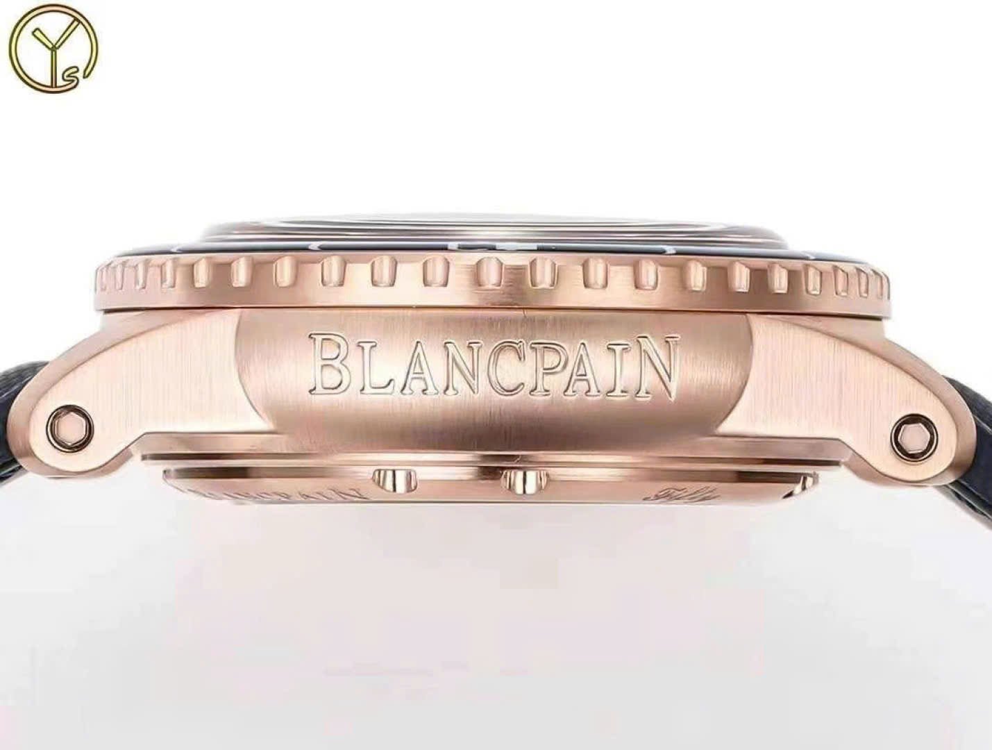 Blancpain Fifty Fathoms Tourbillon 8 Jours Watch Rose Gold Blue Dial 45mm
