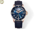 Blancpain Fifty Fathoms Tourbillon 8 Jours Watch Rose Gold Blue Dial 45mm