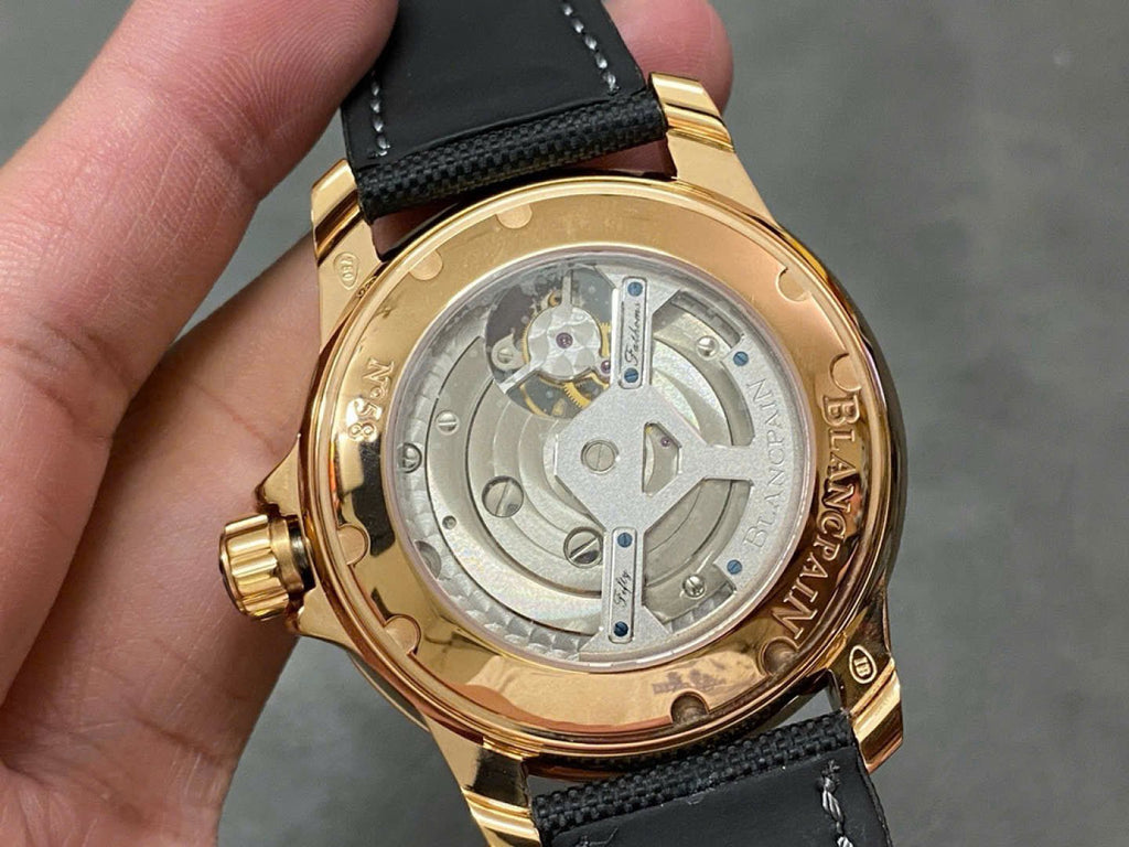 Blancpain Fifty Fathoms Tourbillon 8 Jours Watch Rose Gold Black Dial 45mm
