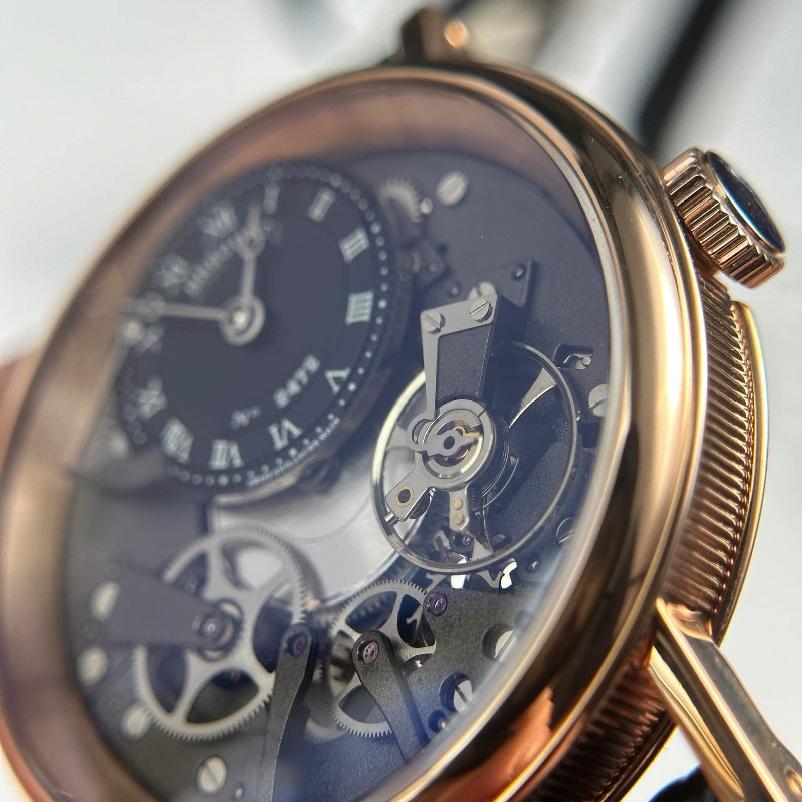 Breguet Tradition 7057  Watch Leather Strap Black 40mm