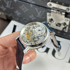Breguet  Watch Tradition 7057 Manual Movement Leather Strap Blue ZF 40mm
