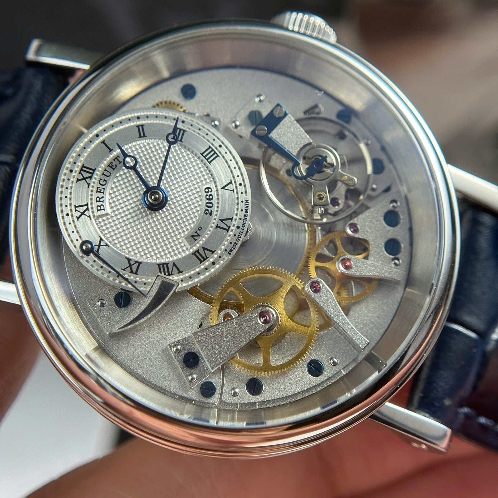 Breguet  Watch Tradition 7057 Manual Movement Leather Strap Blue ZF 40mm