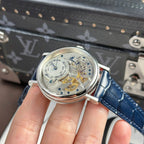 Breguet  Watch Tradition 7057 Manual Movement Leather Strap Blue ZF 40mm