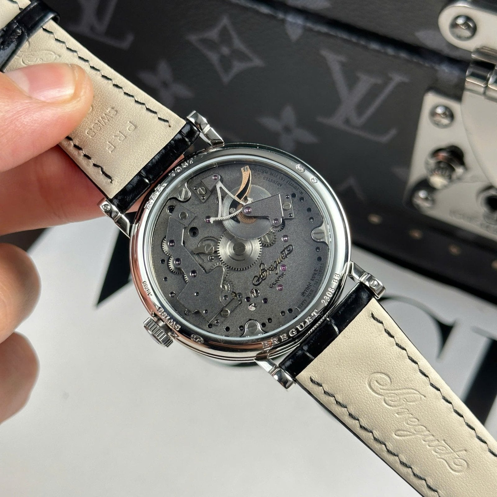 Breguet  Watch Tradition 7057 Leather Strap Black 40mm