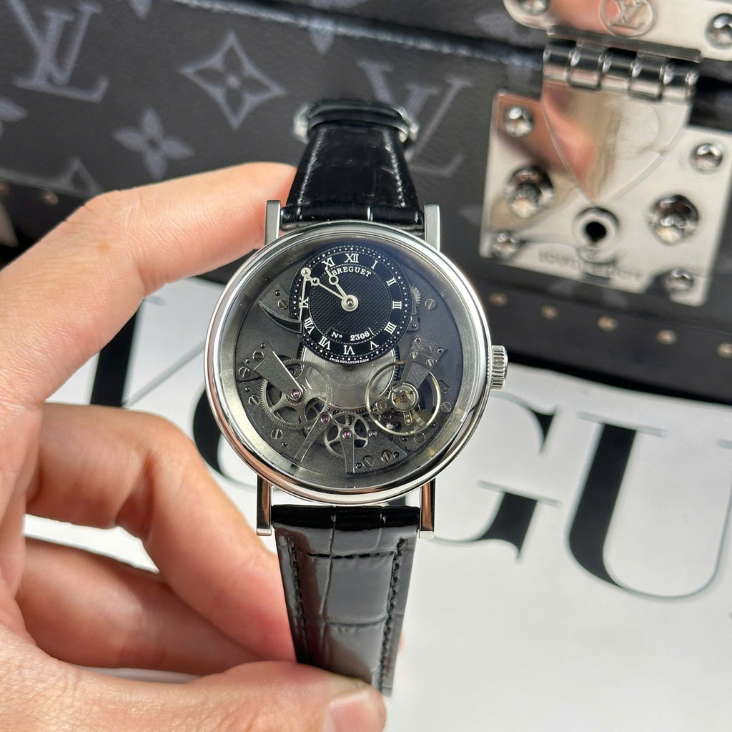 Breguet  Watch Tradition 7057 Leather Strap Black 40mm