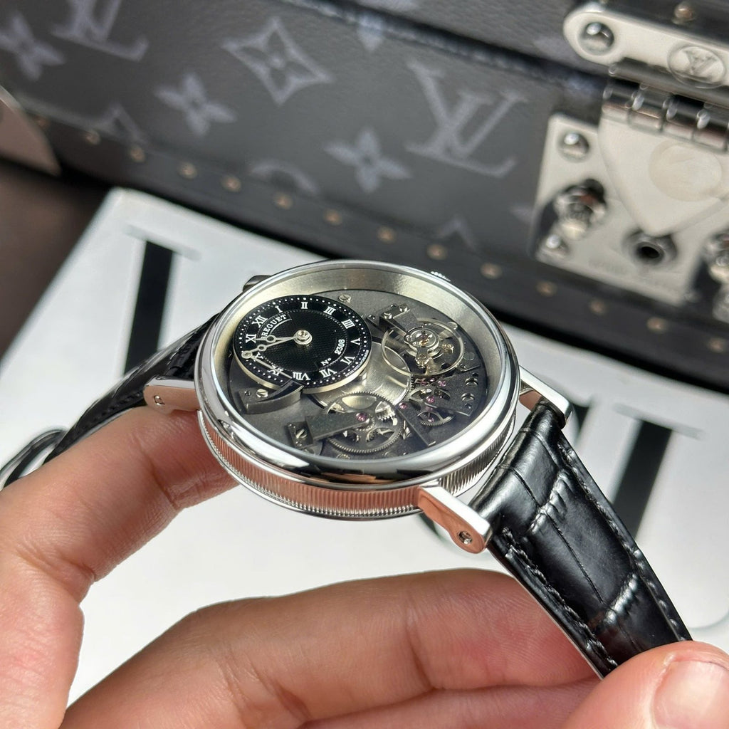 Breguet  Watch Tradition 7057 Leather Strap Black 40mm