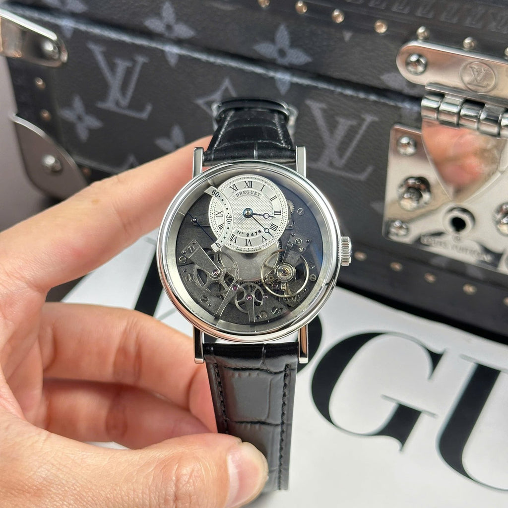 Breguet Tradition 7097  Watch Black Leather Strap 40mm