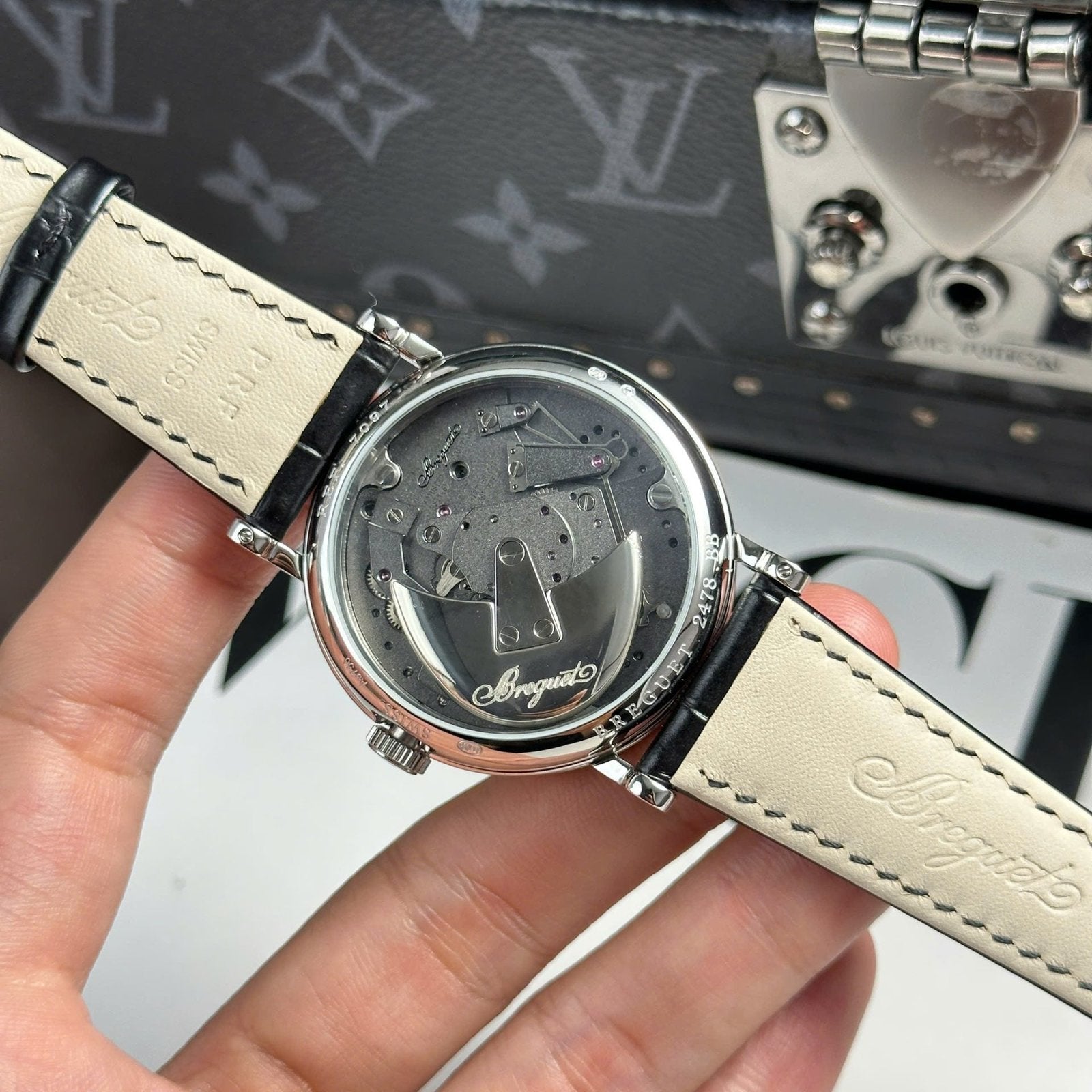 Breguet Tradition 7097  Watch Black Leather Strap 40mm
