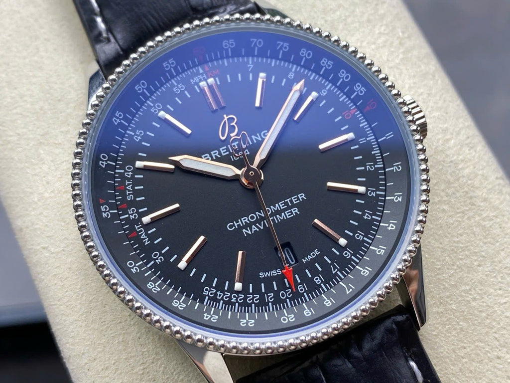 Breitling Navitimer Automatic A17326241B1P1 Watch Black Leather Strap 41mm