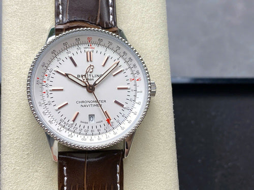 Breitling Navitimer  Watch Brown Leather Strap 41mm
