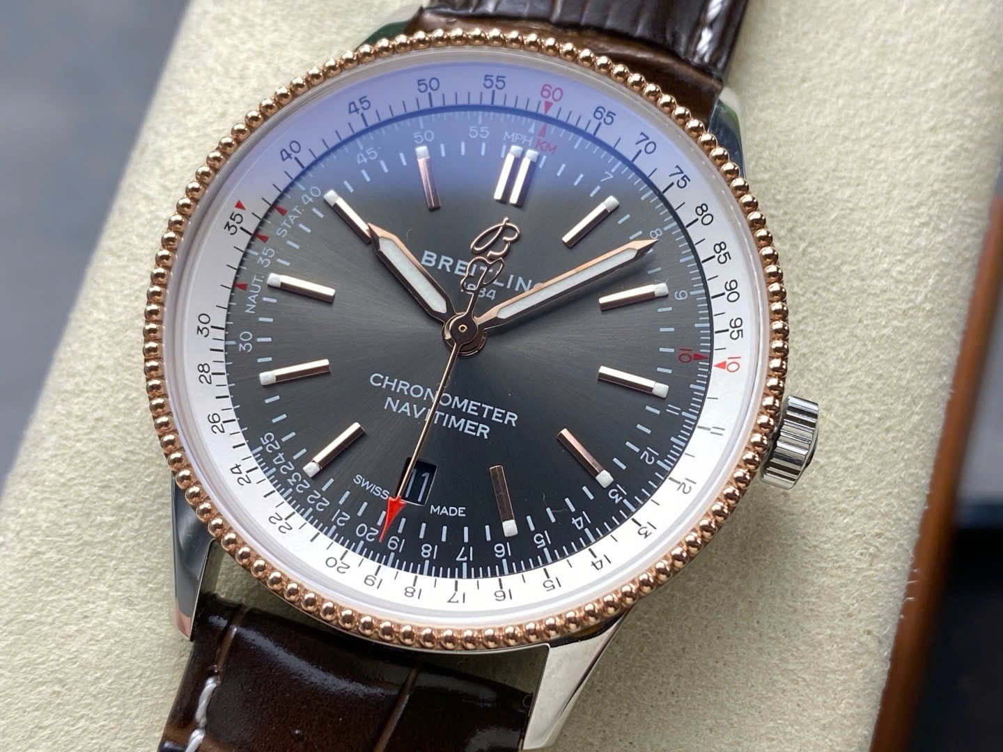 Breitling Navitimer Watch Leather Strap 41mm