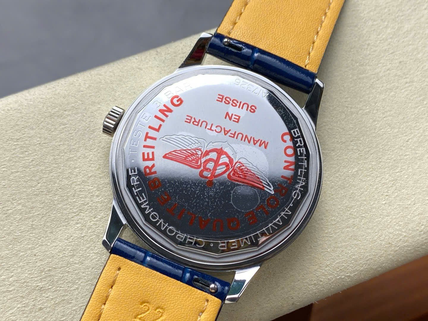 Breitling Navitimer Watch Blue Leather Strap 41mm
