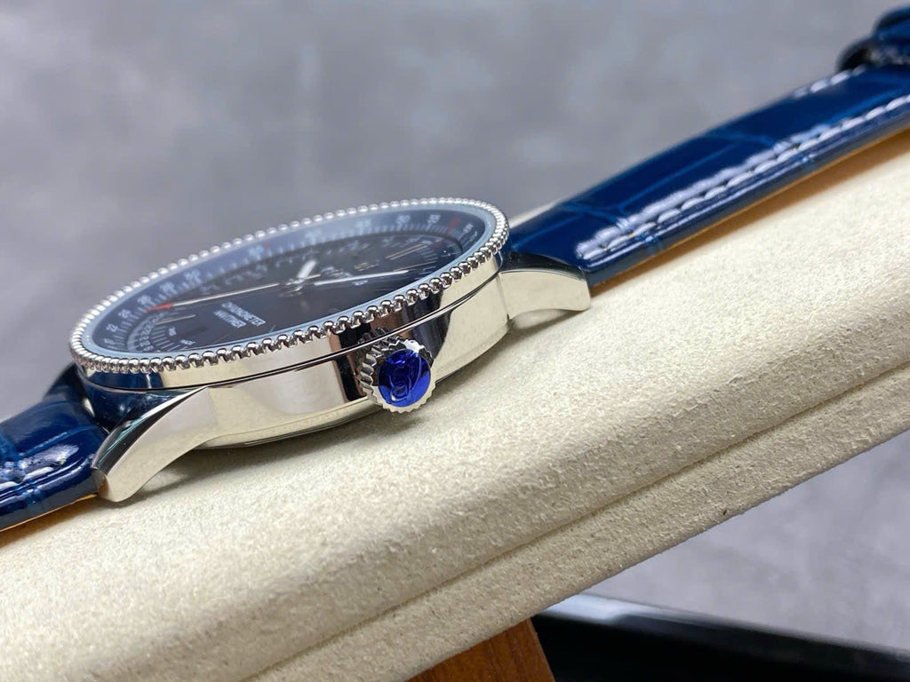 Breitling Navitimer Watch Blue Leather Strap 41mm