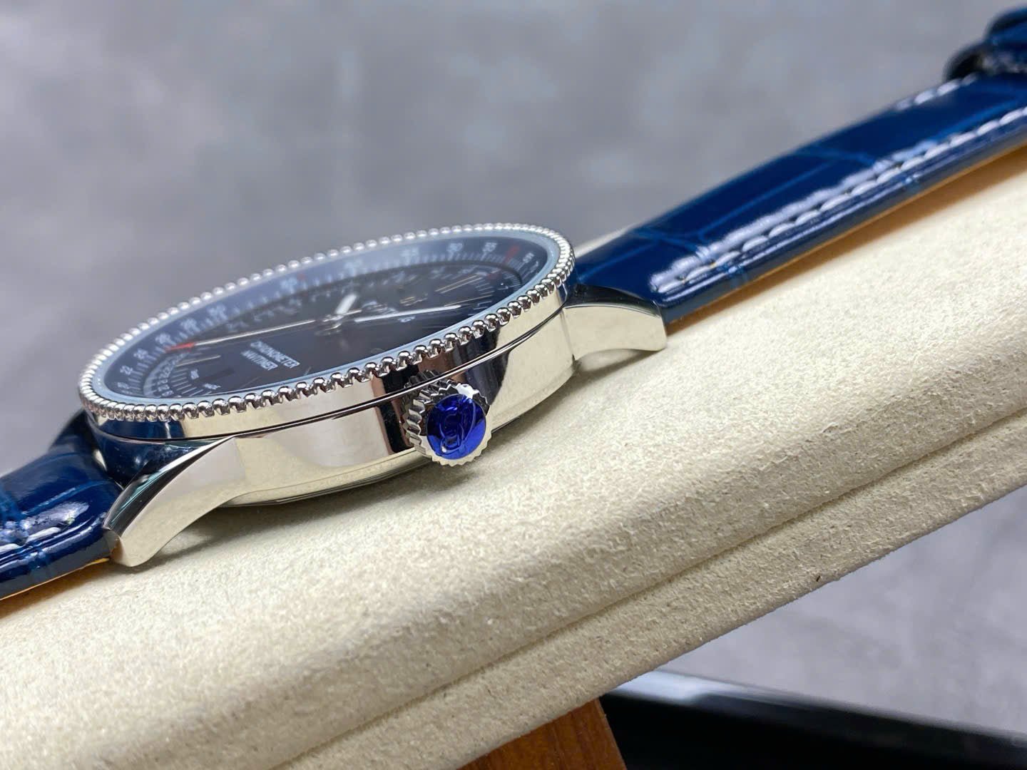Breitling Navitimer Watch Blue Leather Strap 41mm