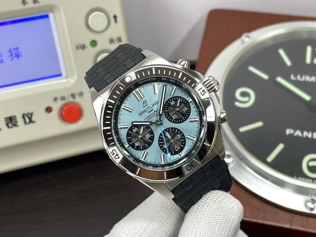 Breitling  Watch Super Chronomat B01 Ice Blue Dial Rubber Strap 44mm