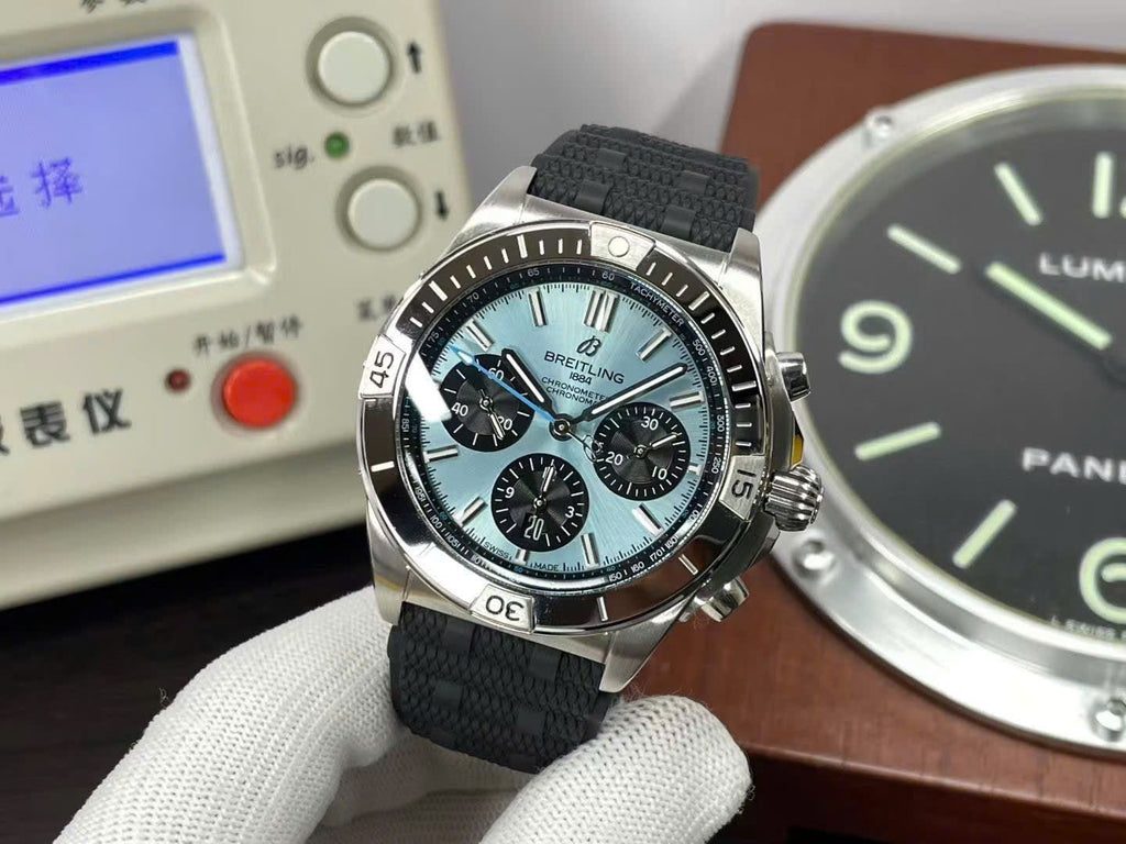 Breitling  Watch Super Chronomat B01 Ice Blue Dial Rubber Strap 44mm