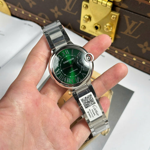 Cartier Ballon Bleu Watch Green Dial Metal Wire 40mm
