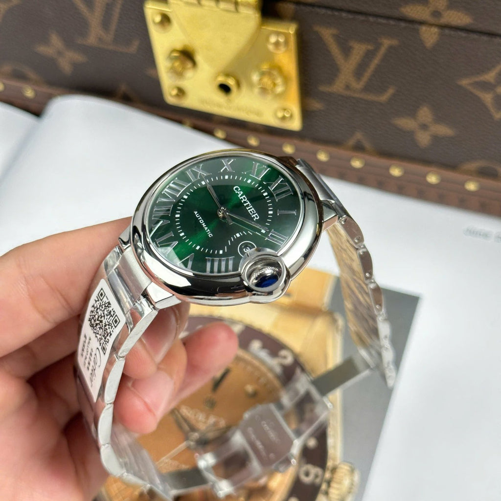 Cartier Ballon Bleu Watch Green Dial Metal Wire 40mm